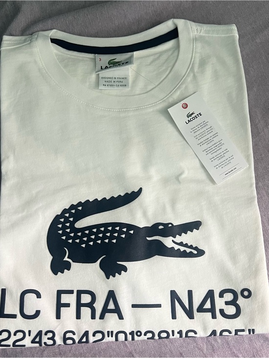 Lacoste Other - Lacoste White Tee with Black Crocodile Logo